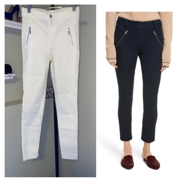 Patrizia Luca Split Front Ankle Pant in White - Picture 1 of 10